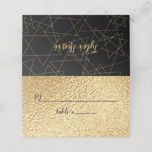 BM Bar en Bat Mitswa Gold Stars Plaatskaarten Plaatskaartje (Buitenkant ongevouwen)