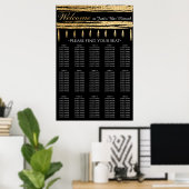 BM Bar en Bat Mitswa Gold Tallit Zitplaatskaart Poster (Thuiskantoor)
