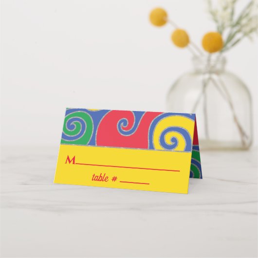 BM Bar en Bat Mitswa Kleurrijke wervelingen Plaats Plaatskaartje (Voorkant)