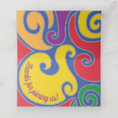 BM Bar en Bat Mitswa Kleurrijke wervelingen Plaats Plaatskaartje (Binnenkant ongevouwen)