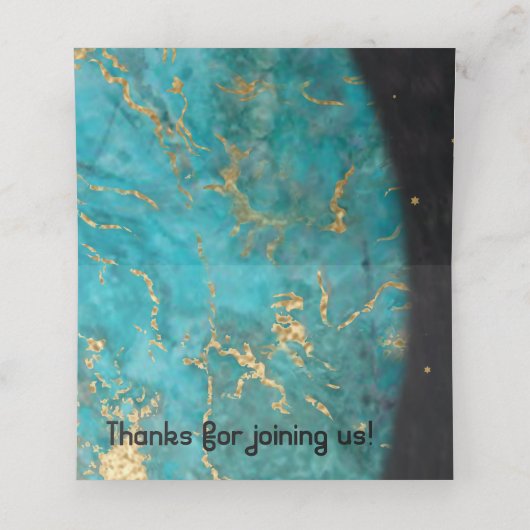 BM Bar en Bat Mitswa Space Place-kaarten Plaatskaartje (Binnenkant ongevouwen)