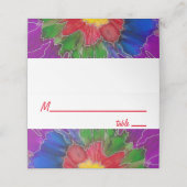 BM Bar en Bat Mitswa Tie Dye Design Place Card Plaatskaartje (Buitenkant ongevouwen)