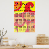 BM Bar en Bat Mitzvah 1960's Stijl Zitting Grafiek Poster (Keuken)