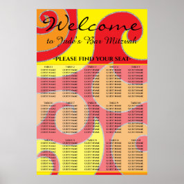 BM Bar en Bat Mitzvah 1960's Stijl Zitting Grafiek Poster