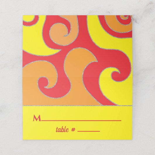 BM Bar en Bat Mitzvah Glitter Wervelt Plaats Kaart Plaatskaartje (Buitenkant ongevouwen)