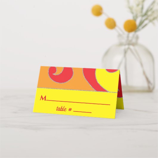 BM Bar en Bat Mitzvah Glitter Wervelt Plaats Kaart Plaatskaartje (Voorkant)