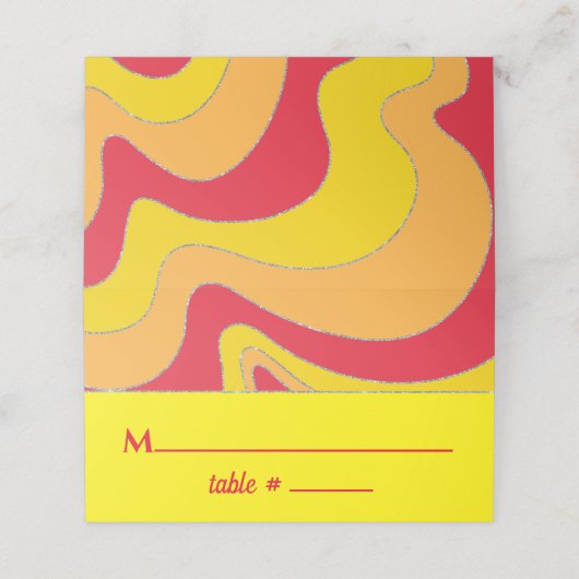 BM Bar en Bat Mitzvah Jazzy Wervelt Plaats Kaarten Plaatskaartje (Buitenkant ongevouwen)