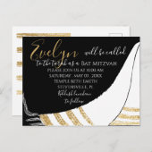 BM Bar Mitzvah Bat Mitzvah Briefkaart Uitnodiging (Voorkant / Achterkant)