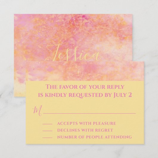 BM Bar N Bat Mitswa RSVP-kaarten eenvoudig subtiel RSVP Kaartje (Voorkant / Achterkant)