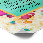BM Bar N Bat Mitzvah Confetti Zitplaatskaart Poster (Hoek)