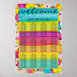 BM Bar N Bat Mitzvah Confetti Zitplaatskaart Poster