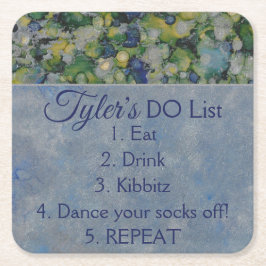 BM Bar of Bat Mitswa Blues Zilvers Kartonnen Onderzetters