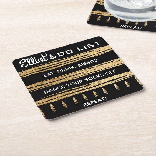 BM Bar of Bat Mitswa GOLD TALLIT Kartonnen Onderzetters (Schuin)