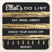 BM Bar of Bat Mitswa GOLD TALLIT Kartonnen Onderzetters (Voorkant)