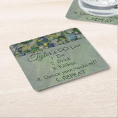 BM Bar of Bat Mitswa Groenen Zilvers Kartonnen Onderzetters (Schuin)