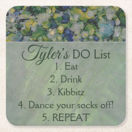 BM Bar of Bat Mitswa Groenen Zilvers Kartonnen Onderzetters