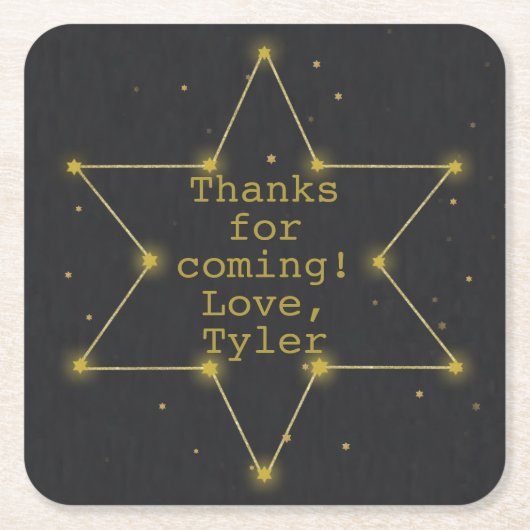 BM Bar of Bat Mitswa Space Star van David Kartonnen Onderzetters (Voorkant)