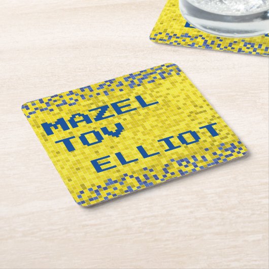 BM Bar of Bat Mitswa SPEL OP OOK Kartonnen Onderzetters (Schuin)