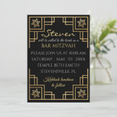 BM Bar of Bat Mitzvah Art Deco Kaart (Staand voorkant)
