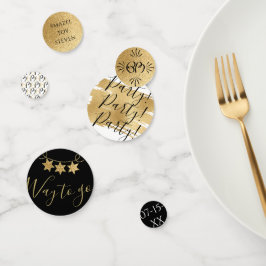 BM Bar of Bat Mitzvah Confetti Elegant Gold Black