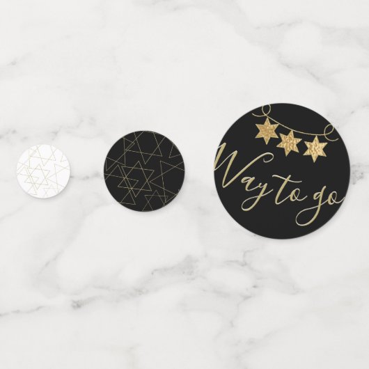 BM Bar of Bat Mitzvah Confetti Elegant Gold Stars (Achterkanten)