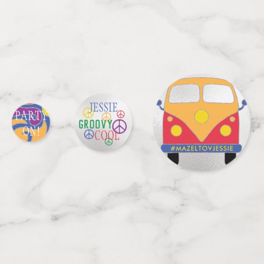 BM Bar of Bat Mitzvah Confetti Hippie Style (Achterkanten)