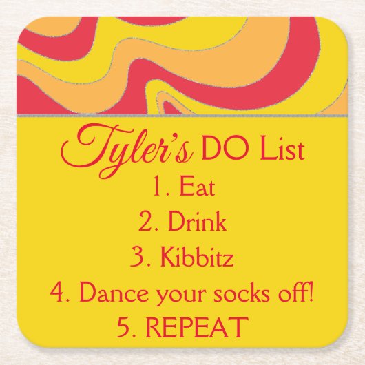 BM Bar of Bat Mitzvah Glitter Swirl Kartonnen Onderzetters (Voorkant)