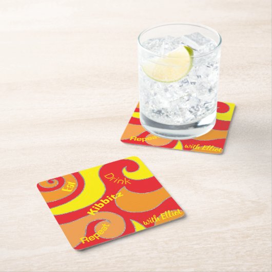 BM Bar of Bat Mitzvah Glitter Swirls Kartonnen Onderzetters (Insitu)