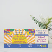 BM Bar of Bat Mitzvah Hippie Ticket Kaart (Staand voorkant)