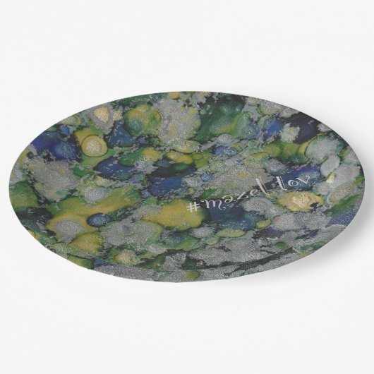 BM Bar of Bat Mitzvah Papier Bord Blauwe Zilvers (Gekanteld)