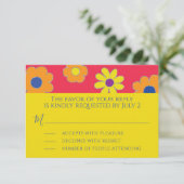 BM Bar of Bat Mitzvah RSVP Bloemen Kaartje (Staand voorkant)