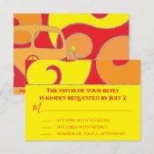 BM Bar of Bat Mitzvah RSVP Zilverachtige werveling (Voorkant / Achterkant)