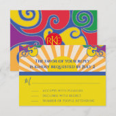 BM Bar of Bat Mitzvah RSVP Zilverachtige werveling (Voorkant / Achterkant)