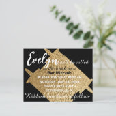 BM Bar or Bat Mitzvah Black N Gold Torah Briefkaart (Staand voorkant)