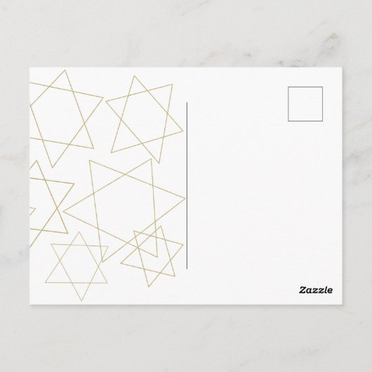 BM Bar or Bat Mitzvah Black N Gold Torah Briefkaart (Achterkant)