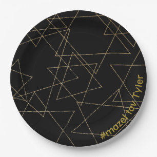 BM Bar voor Bat Mitswa Gold Stars Papieren Bordje