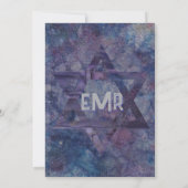 BM Bar voor Bat Mitswa Painterly Star Kaart (Achterkant)