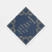 BM Bat Bar Mitswa Navy Art Deco Servet (Hoek)