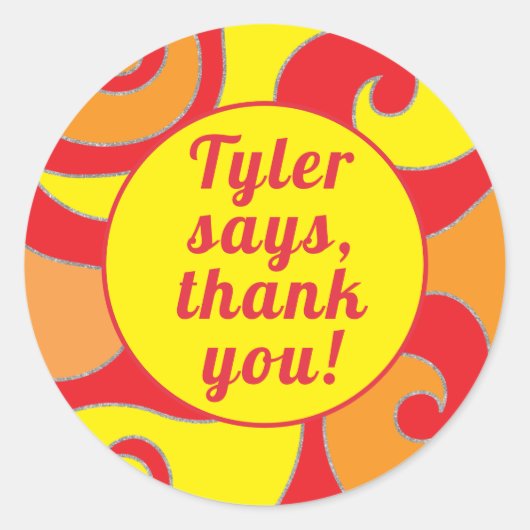 BM Bat Bar Mitswa Sticker Ronde Kleurrijke Werveli (Voorkant)