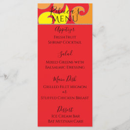 BM Bat Bar Mitzvah 1960's Style Design Food Menu