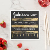 BM Bat Bar Mitzvah Classic Zwart en Goud servetten (Insitu)