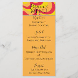 BM Bat Bar Mitzvah Elegant Zilveren Werveltje Eten Menu