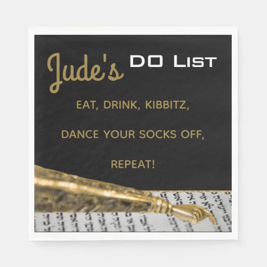 BM Bat Bar Mitzvah Gold Yad servetten (Voorkant)