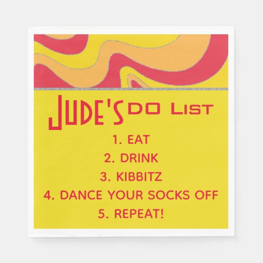 BM Bat Bar Mitzvah Zilvergolven Servetten (Voorkant)