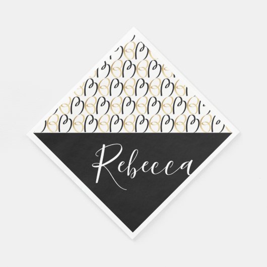 BM Bat Mitswa of Bar Mitswa Goud en Zwart Servet (Hoek)