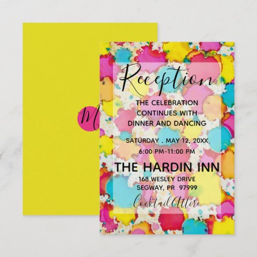 BM Bat Mitzvah Bar Mitzvah Confetti Receptie Kaart (Voorkant / Achterkant)