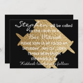 BM Bat Mitzvah Bar Mitzvah Gold Torah 5 x 7 Kaart (Voorkant / Achterkant)