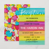 BM Bat Mitzvah Bar Mitzvah Kleurrijke Receptie Kaa Informatiekaartje (Voorkant / Achterkant)