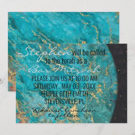 BM Bat Mitzvah Bar Mitzvah Uit deze wereld Kaart (Voorkant / Achterkant)