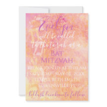 BM Bat N Bar Mitzvah Bloemrijke Subtiele Uitnodigi